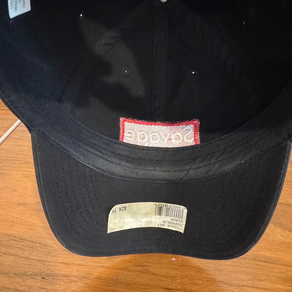 Alias Savage Box Logo Dad Hat Mens OSFM Black Excellent Adjustable Strapback Cap - Picture 9 of 9